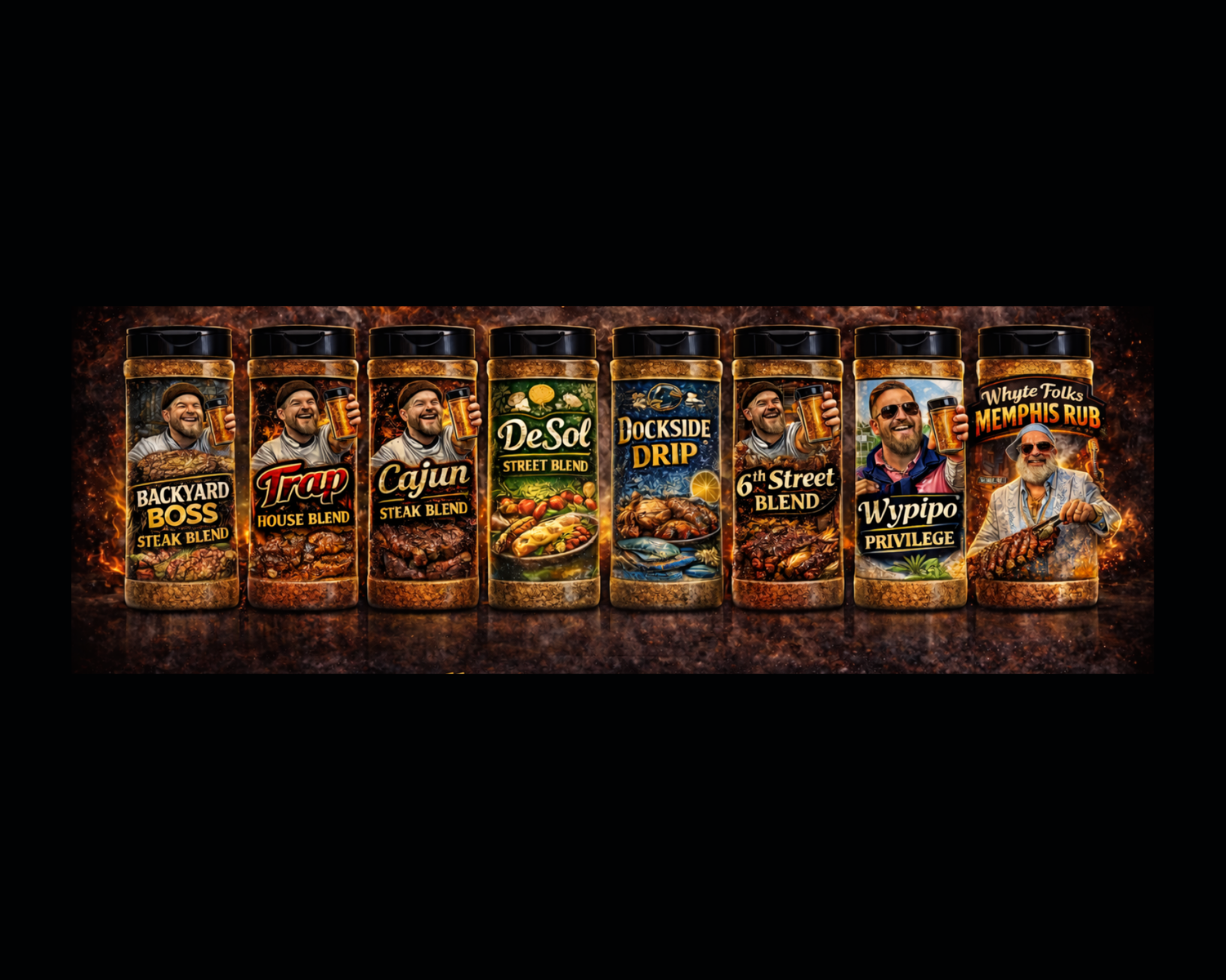 <p>All 8 Fo’ Fingaz seasonings in one set. From the house shelf to the backyard grill, the seafood pot to Taco Tuesday. </p>