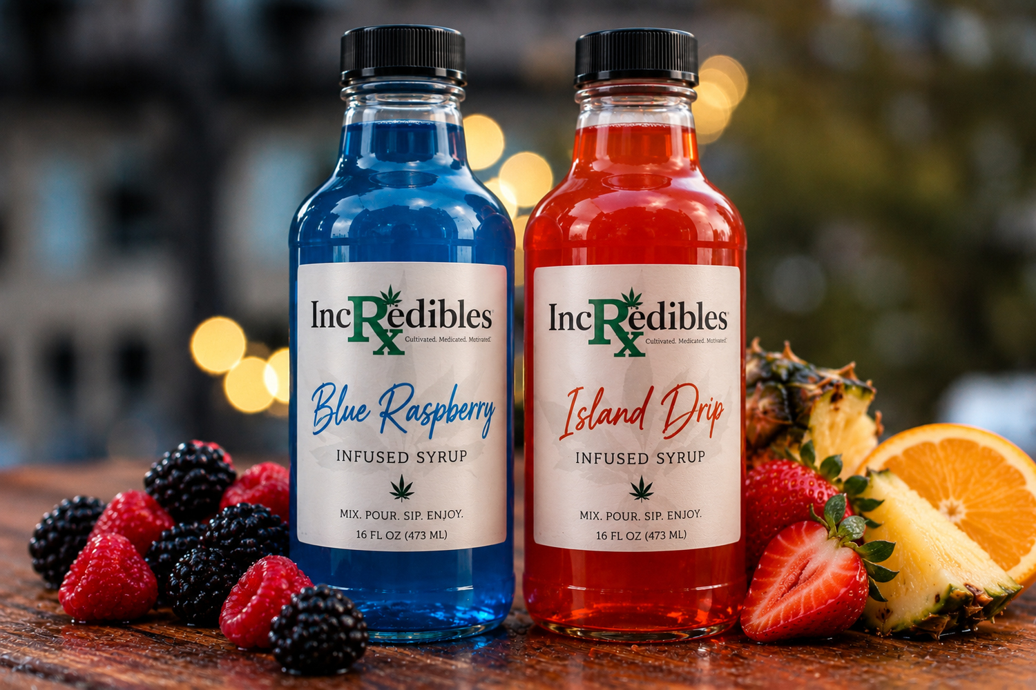 <p>Your mocktail just got a little more interesting. Our infused syrups are made for mixing, pouring, drizzling, and turning an ordinary drink into an Incrxedible one. Blue Raspberry | Island Drip</p>